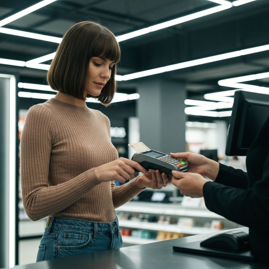 Person using payment device